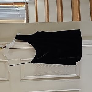 French Connection aurore velvet one shoulder top black
